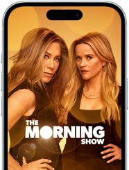 Un iPhone 15 che mostra la serie The Morning Show su Apple TV+